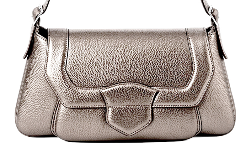 Women's bronze small shoulder bag - Profile view
